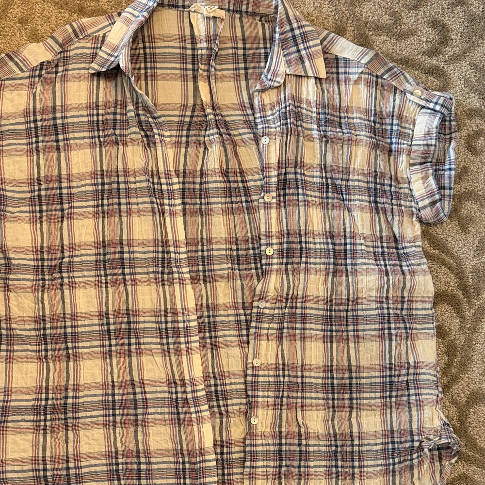 Jane and Delancey Multicolor Plaid Button Down Shirt